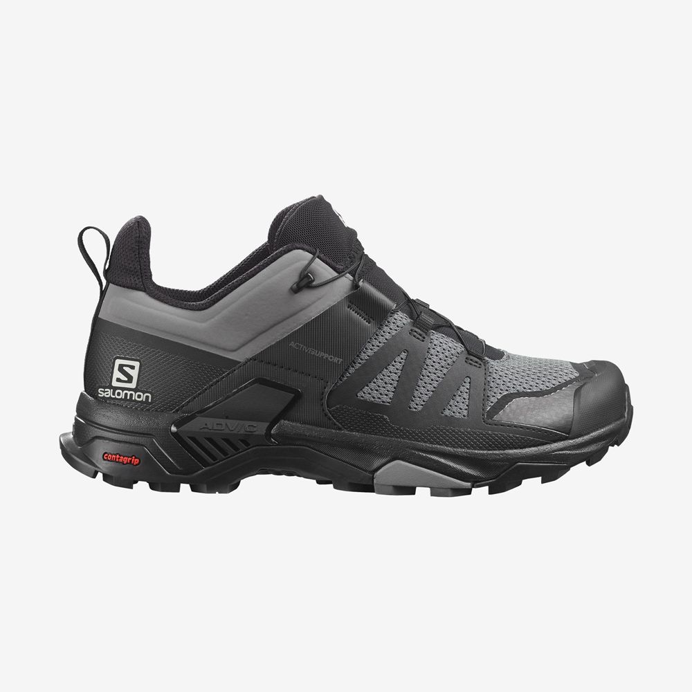 Black Men\'s Salomon X ULTRA 4 Hiking Shoes | 793-EDYMTQ
