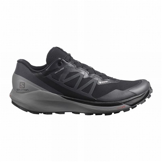Black Men's Salomon SENSE RIDE 4 GORE-TEX INVISIBLE FIT Trail Running Shoes | 784-VTAKER